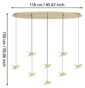 Eglo 390397 - LED Димируем пендел PARATEBUENO 8xLED/4,2W/230V златист