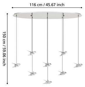 Eglo 390401 - LED Димируем пендел PARATEBUENO 8xLED/4,2W/230V хром