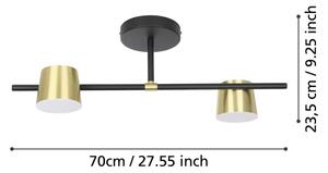 Eglo 39983 - LED Полилей за повърхностен монтаж ALTAMIRA 2xGU10/4,6W/230V 3000K златист