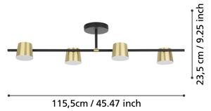 Eglo 39984 - LED Полилей за повърхностен монтаж ALTAMIRA 4xGU10/4,6W/230V 3000K златист