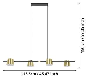 Eglo 39985 - LED Пендел ALTAMIRA 4xGU10/4,6W/230V 3000K златист