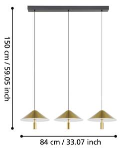 Eglo 390272 - LED Димируем пендел PARAGUAY 3xLED/12W/230V 3000K златист