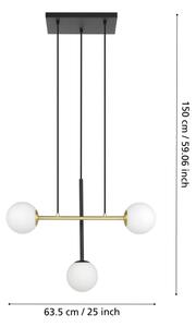 Eglo 390177 - Пендел PAZ 3xE14/40W/230V златист/черен