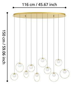 Eglo 390347 - LED Димируем пендел PORTOCOLOM 10xLED/3W/230V златист