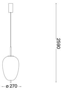 Ideal Lux - LED Пендел UMILE LED/20W/230V Ø 27 см CRI 90 месинг/бял