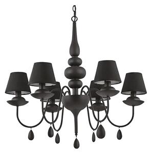 Ideal Lux - Пендел BLANCHE 6xE14/4W/230V Ø 75 см черен