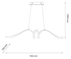 LED Пендел LOOP LED/28W/230V черен