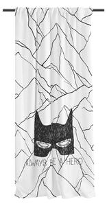Черно-бяла детска завеса от памучен сатен 110x170 cm Be a Hero – Butter Kings