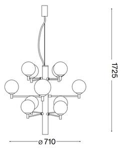 Ideal Lux - LED Пендел COPERNICO 12xG9/3W/230V Ø 71 см черен