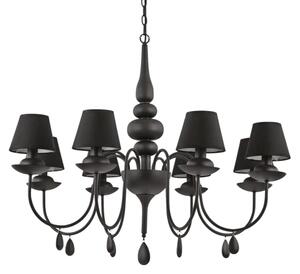 Ideal Lux - Пендел BLANCHE 8xE14/40W/230V Ø 92 см черен