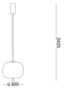 Ideal Lux - LED Пендел UMILE LED/20W/230V Ø 30 см CRI 90 месинг/бял