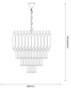 Пендел CRISTAL 5xE14/40W/230V златист/черен