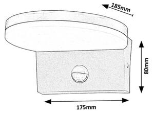 Rabalux 77120 -LED Екстериорен аплик със сензор BATIDA LED/9W/230V IP54 бял