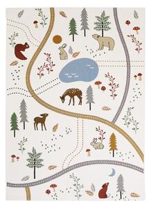 Кремаво детско килимче за игра 123x180 cm Little Forest – Nattiot
