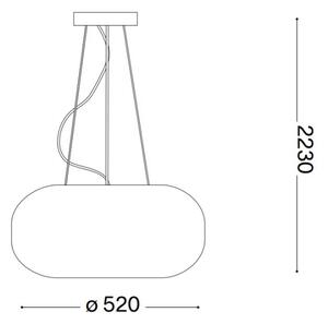 Ideal Lux - Пендел ULISSE 3xE27/60W/230V Ø 52 см бял