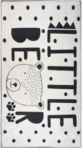 Черно-бял детски килим подходящ за пране 80x120 cm Little Bear – Vitaus