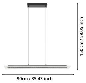 Eglo 39901 - LED Димируем пендел BUCITA LED/57,5W/230V 3000K + д.у