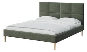 Зелено двойно тапицирано легло с включена подматрачна рамка 160x200 cm Alano – MESONICA