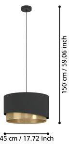 Eglo 39925 - Пендел MANDERLINE 1xE27/40W/230V черен/златист
