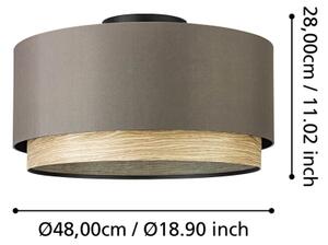 Eglo 390117 - Плафон MARCHENA 1xE27/40W/230V кафяв
