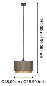 Eglo 390118 - Пендел MARCHENA 1xE27/40W/230V кафяв