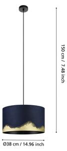 Eglo 39973 - Пендел CASUARITA 1xE27/40W/230V Ø 38 см син/златист