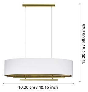 Eglo 390182 - Пендел PINETARA 4xE27/40W/230V бял/златист