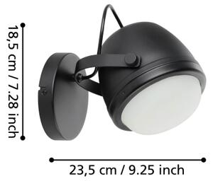 Eglo 390081 - Аплик UPANEMA 1xE27/28W/230V черен