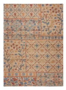 Ръчно изработен килим със смес от юта в естествен цвят 80x150 cm Taylor Patchwork – Flair Rugs