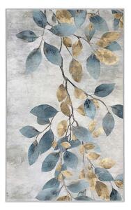 Светлосиньо-златист килим подходящ за пране 160x230 cm Golden Leaves – Mila Home