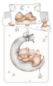 Бяло памучно детско спално бельо 100x135 cm Teddy Bear "Ribbon" – Jerry Fabrics