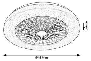Rabalux 71329 - LED осветление с вентилатор DALFON 48W/230V 3000-6500K+DO
