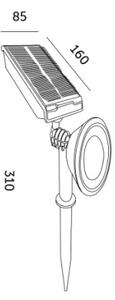 LED соларна лампа LANCE LED/3,7V 6000K IP44 1500 mAh