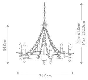 Elstead WR6-GRAPHITE - Пендел WARWICK 6xE14/60W/230V