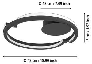 Eglo 901821-LED Димируемо таванно осветително тяло MEZZOMONTE 2xLED/20W/230V диам.48cm черно + дистанционно управление