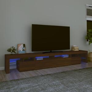 VidaXL ТВ шкаф с LED осветление, кафяв дъб, 260x36,5x40 см