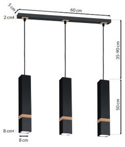 Полилей на верижка VIDAR 3xGU10/25W/230V черна