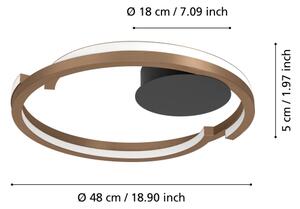 Eglo 901825-LED плафон MEZZOMONTE, 2xLED/20W/230V, Ø48 cm, бронзов, с дистанционно управление