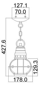 Kichler KL-BRIDGEPOINT8S-NBR - Външен полилей BRIDGEPOINT 1xE27/60W/230V IP44