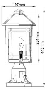 Quoizel QZ-CEDAR-POINT3-M-BK - Екстериорна лампа CEDAR POINT 1xE27/60W/230V IP44