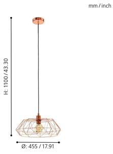 Eglo 49488 - Полилей CARLTON 2 1xE27/60W/230V