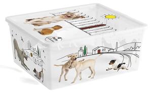 Бяла пластмасова кутия за съхранение с капак 40x34x17 cm C Box Style – KIS