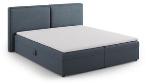 Синьо боксспринг легло с място за съхранение 160x200 cm Arendal – Cosmopolitan Design