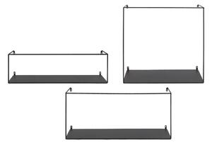 Черни метални стенни рафтове в комплект от 3 бр. 40 cm Ulmo – House Nordic