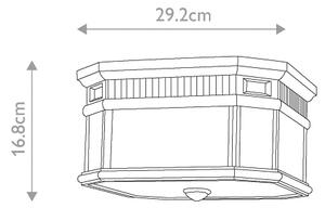 Feiss FE-COTSLN-F-BK-Екстериорна лампа за таван COTSWOLD LANE 2xE27/60W/230V IP44