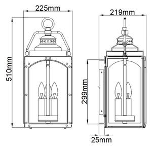 Feiss FE-RANDHURST-L-CO-Екстериорен аплик RANDHURST 3xE14/40W/230V IP44