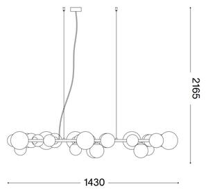 Ideal Lux - LED полилей на кабел PERLAGE 30xG9/3W/230V 143 cm черен/опушен