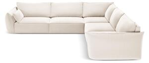 Бежов кадифен ъглов диван Vanda – Mazzini Sofas