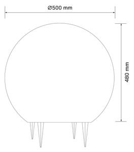 Екстериорна лампа ARGENTO 1xE27/15W/230V Ø 50 cm IP65 бял