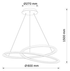 LED Пендел TANGO LED/44W/230V 4000K Ø 60 см черен